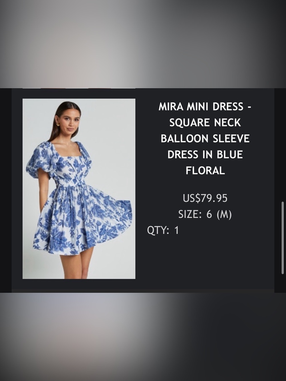 Showpo Blue and White Floral Mini Dress - Picture 5 of 5
